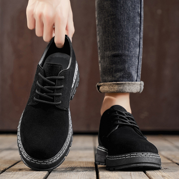 Pantofi casual din piele pentru bărbați, confortabili și respirabili, cu talpă groasă, stil business casual