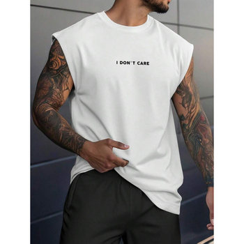 Manfinity ανδρικό T‑shirt από βαμβάκι με εκτύπωση γραμμάτων, στρογγυλή λαιμόκοψη, χαλαρή γραμμή, κοντά μανίκια, ευρωπαϊκό μέγεθος
