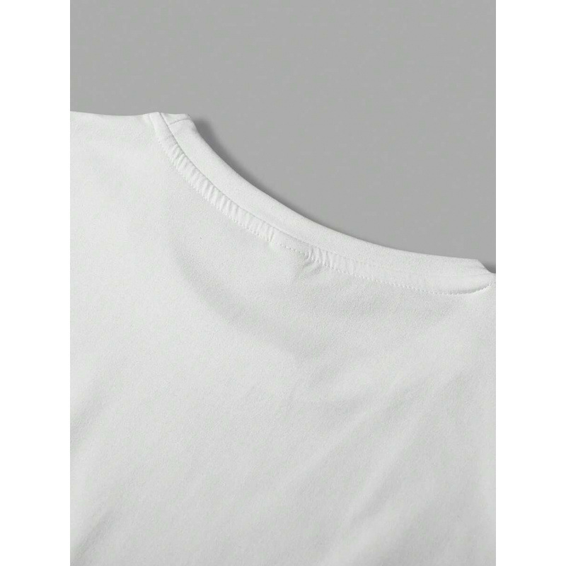 Manfinity ανδρικό T‑shirt από βαμβάκι με εκτύπωση γραμμάτων, στρογγυλή λαιμόκοψη, χαλαρή γραμμή, κοντά μανίκια, ευρωπαϊκό μέγεθος