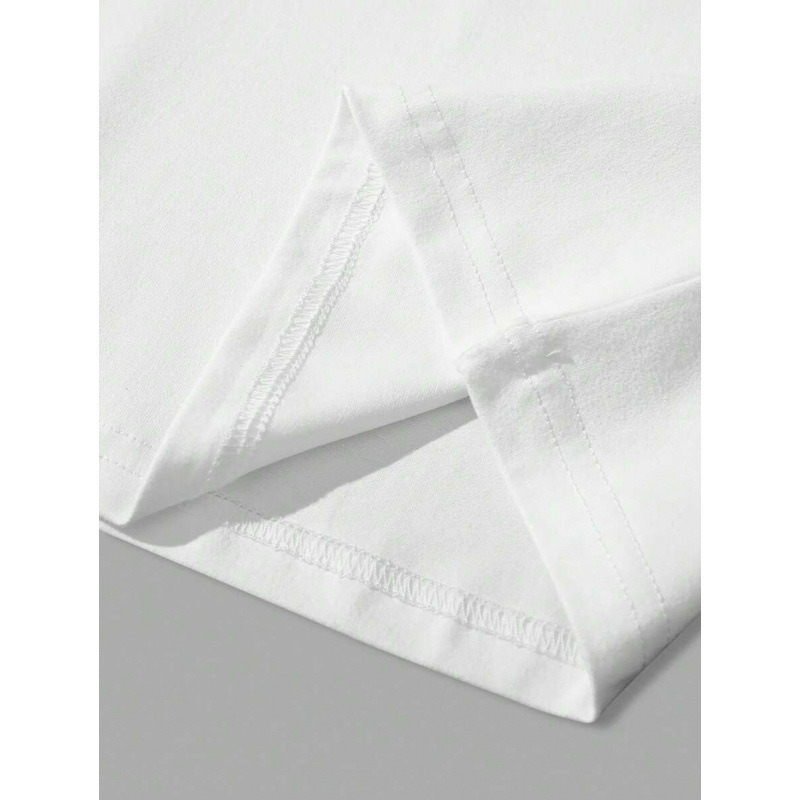 Manfinity ανδρικό T‑shirt από βαμβάκι με εκτύπωση γραμμάτων, στρογγυλή λαιμόκοψη, χαλαρή γραμμή, κοντά μανίκια, ευρωπαϊκό μέγεθος