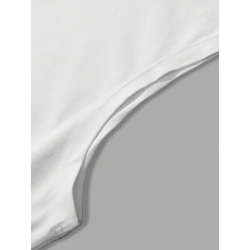 Manfinity ανδρικό T‑shirt από βαμβάκι με εκτύπωση γραμμάτων, στρογγυλή λαιμόκοψη, χαλαρή γραμμή, κοντά μανίκια, ευρωπαϊκό μέγεθος