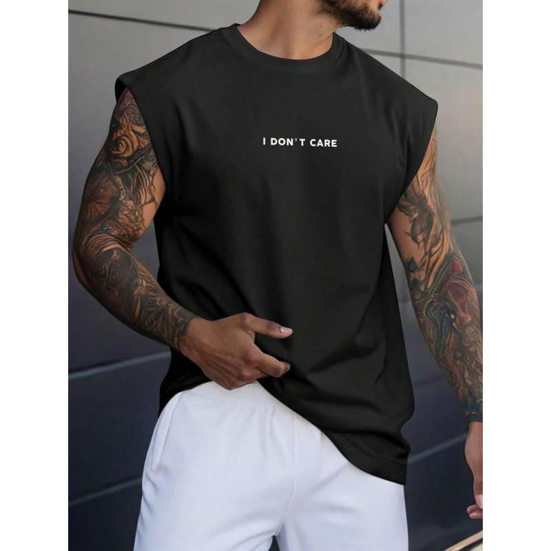 Manfinity ανδρικό T‑shirt από βαμβάκι με εκτύπωση γραμμάτων, στρογγυλή λαιμόκοψη, χαλαρή γραμμή, κοντά μανίκια, ευρωπαϊκό μέγεθος