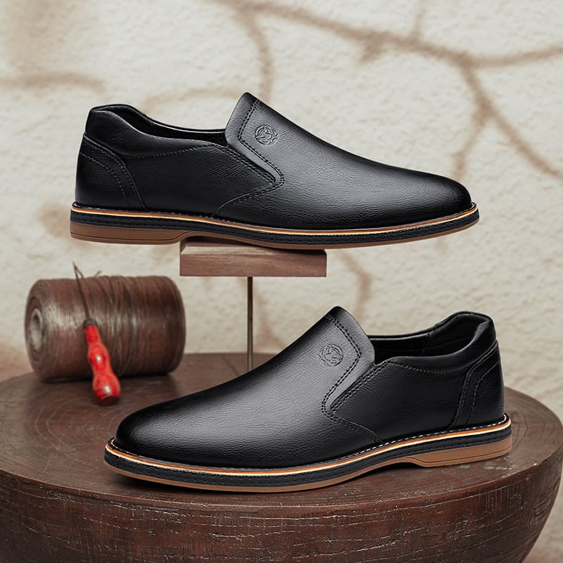 Mocasini bărbați din piele de vițel, pantofi din piele respirabili, talpă moale din cauciuc, slip-on, stil business casual