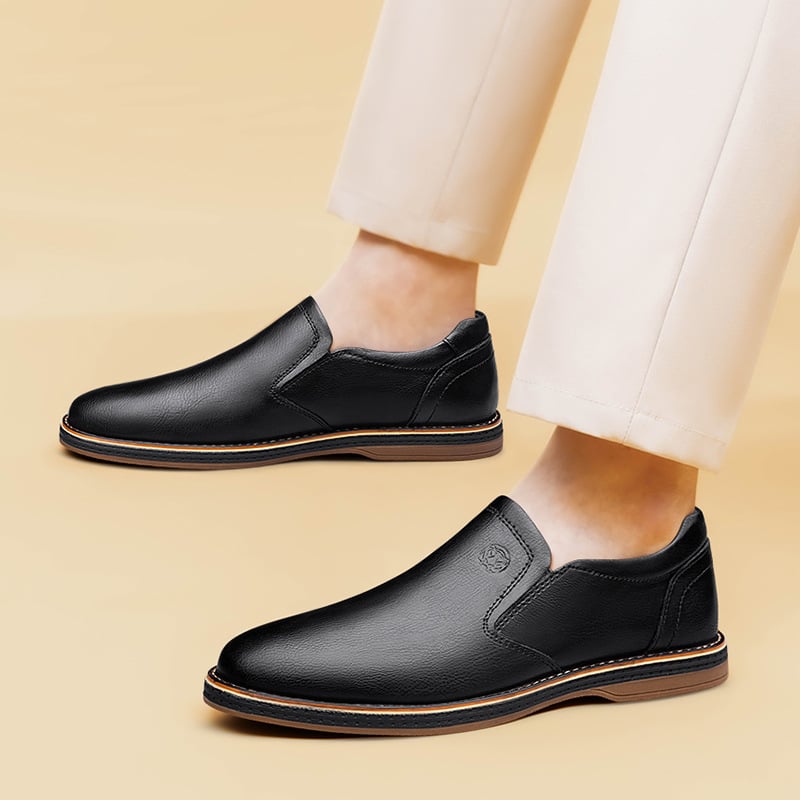 Mocasini bărbați din piele de vițel, pantofi din piele respirabili, talpă moale din cauciuc, slip-on, stil business casual