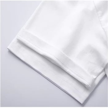 Ανδρική βαμβακερή T-shirt με εκτύπωση φοίνικων, ηλιοβασίλεμα και κάμπινγκ — καλοκαιρινό casual street style