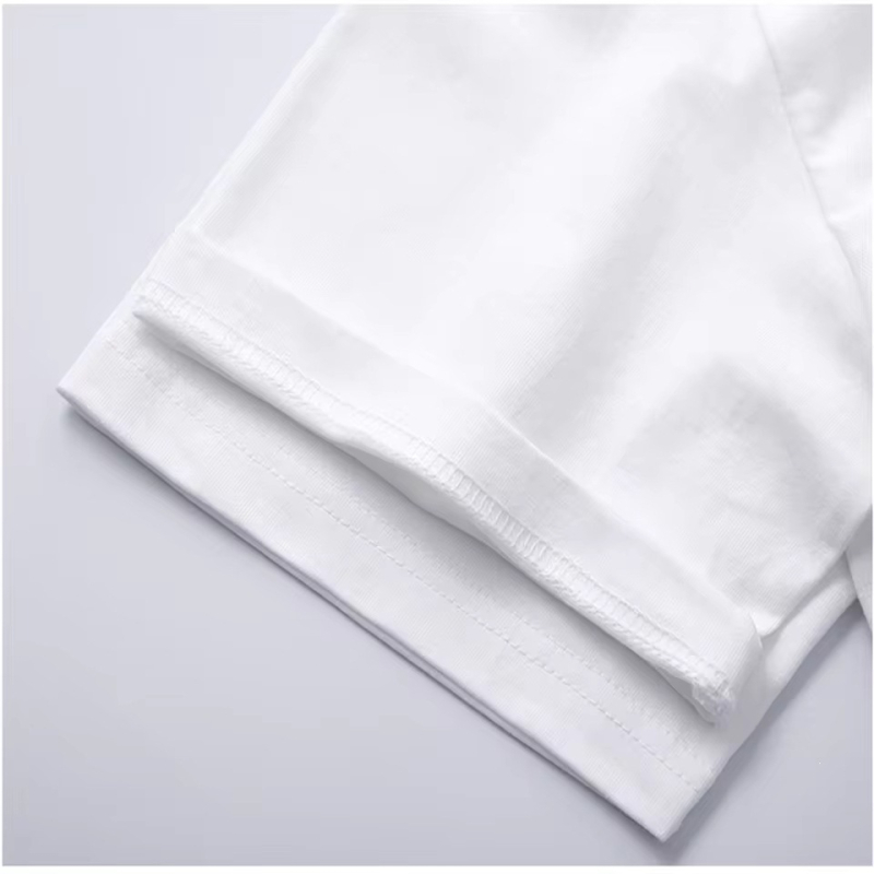 Ανδρική βαμβακερή T-shirt με εκτύπωση φοίνικων, ηλιοβασίλεμα και κάμπινγκ — καλοκαιρινό casual street style