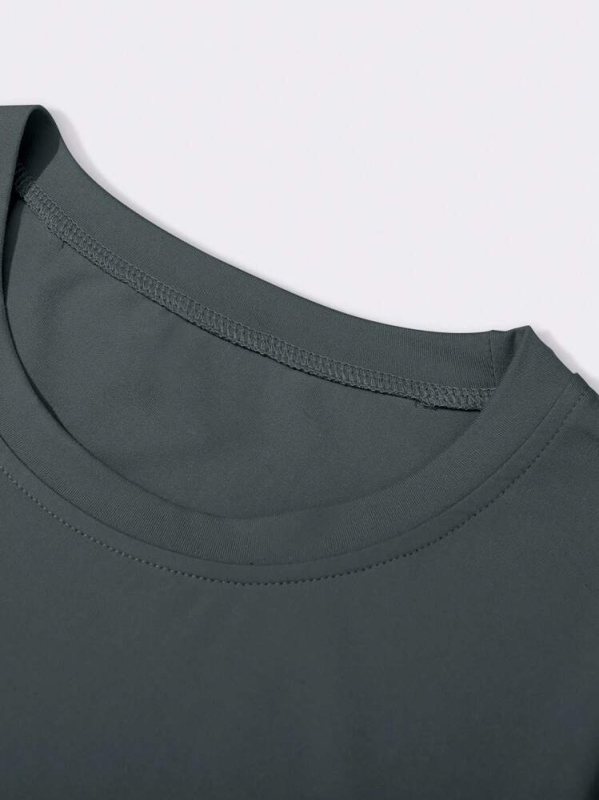 Manfinity LEGND Ανδρικό βαμβακερό T‑shirt με απλό τύπωμα λογότυπου, στρογγυλός λαιμός, κοντά μανίκια