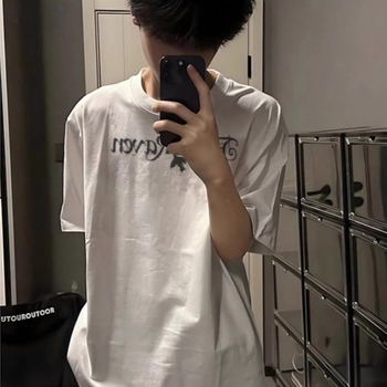 Αμερικάνικο streetwear, βαριά βαμβακερή κοντομάνικη μπλούζα για άνδρες, καλοκαίρι, ρετρό χιπ-χοπ, χαλαρή γραμμή