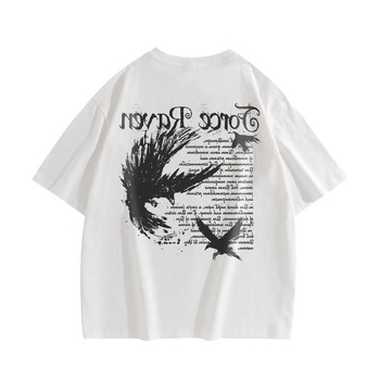 Αμερικάνικο streetwear, βαριά βαμβακερή κοντομάνικη μπλούζα για άνδρες, καλοκαίρι, ρετρό χιπ-χοπ, χαλαρή γραμμή