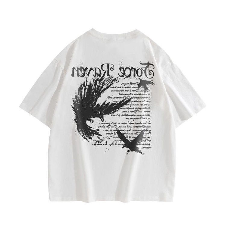 Αμερικάνικο streetwear, βαριά βαμβακερή κοντομάνικη μπλούζα για άνδρες, καλοκαίρι, ρετρό χιπ-χοπ, χαλαρή γραμμή