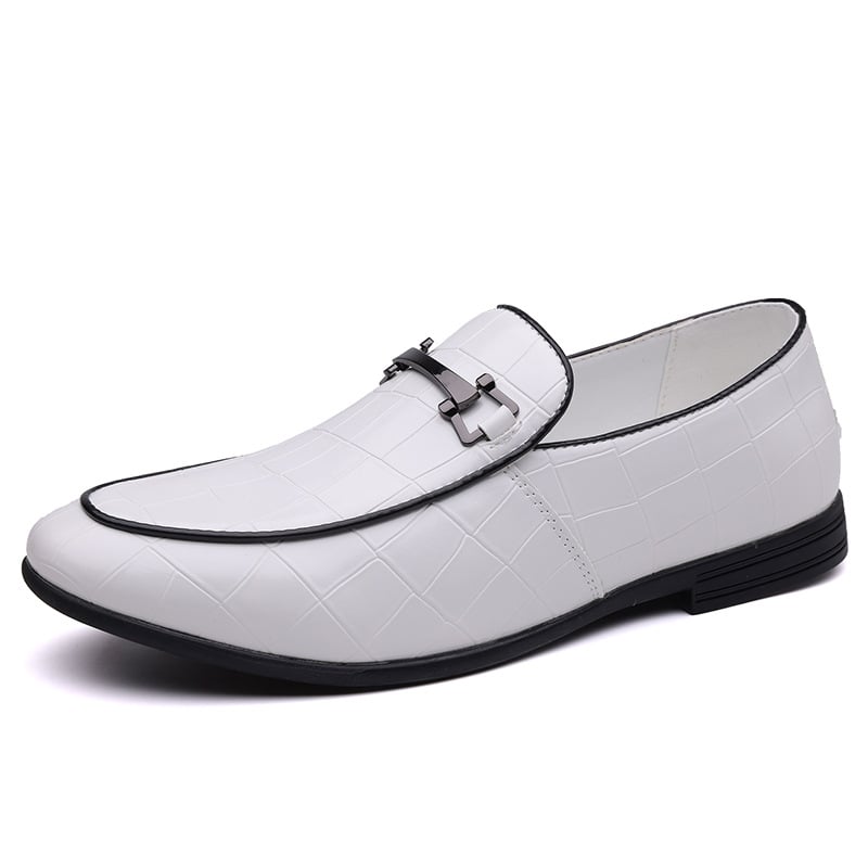 Loafers bărbați din PU, model în carouri, talpă din cauciuc, ușori, vârf drept, stil business, mărime 48