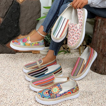 Szalmás talpú halászcipő, légáteresztő slip-on, szivárvány csíkokkal