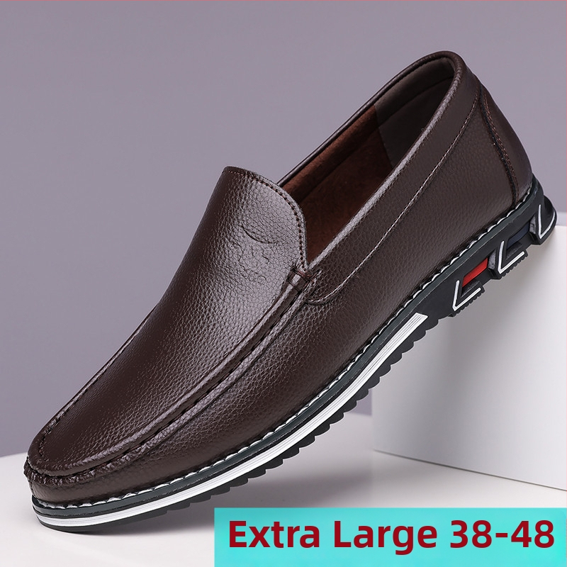 KLKYKO pánske slip-on topánky z kože, veľkosti 38-48, pohodlné na jazdu a denné nosenie