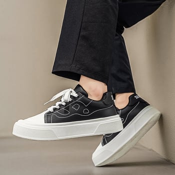 Primăvara 2026: adidași albi pentru bărbați, ușori, talpă groasă, sport casual cu dungi