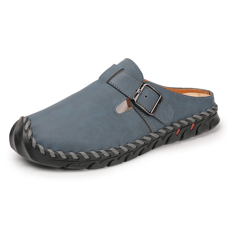 Női lapos papucs szintetikus bőrből készült felsőrésszel, kerek orrú, slip-on, könnyű és vízálló