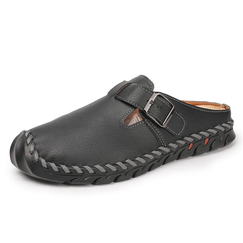Női lapos papucs szintetikus bőrből készült felsőrésszel, kerek orrú, slip-on, könnyű és vízálló