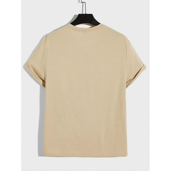 Manfinity Brenvor Ανδρική ρετρό T-shirt με αμερικανικό στυλ, βαμβάκι, κοντό μανίκι, στρογγυλός λαιμός, φαρδιά γραμμή, εκτύπωση με κουκκίδες