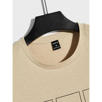 Manfinity Brenvor Ανδρική ρετρό T-shirt με αμερικανικό στυλ, βαμβάκι, κοντό μανίκι, στρογγυλός λαιμός, φαρδιά γραμμή, εκτύπωση με κουκκίδες