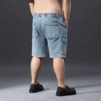 Férfi denim rövidnadrág több zsebbel – nyár, nagy méret, hétköznapi stílus