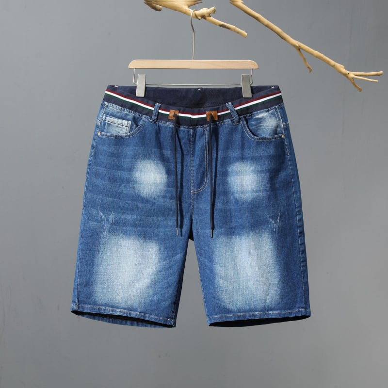 Férfi denim rövidnadrág több zsebbel – nyár, nagy méret, hétköznapi stílus
