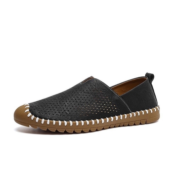 Pantofi casual bărbați primăvară-vară, loaferi slip-on cu perforații, croiți manual, pentru condus, mărime mare