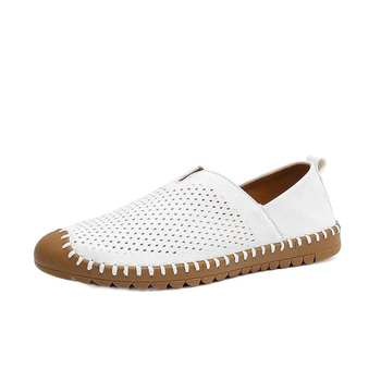 Pantofi casual bărbați primăvară-vară, loaferi slip-on cu perforații, croiți manual, pentru condus, mărime mare