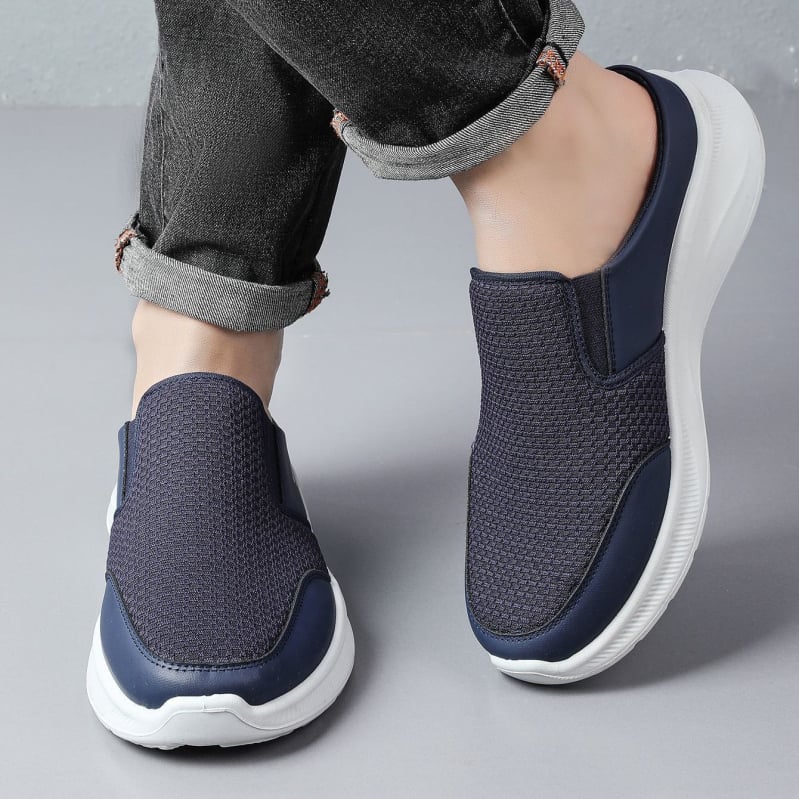 Pantofi de mers din plasă respirabilă, slip-on pentru persoane de vârstă mijlocie și vârstnici, talpă ușoară și moale, antiderapante