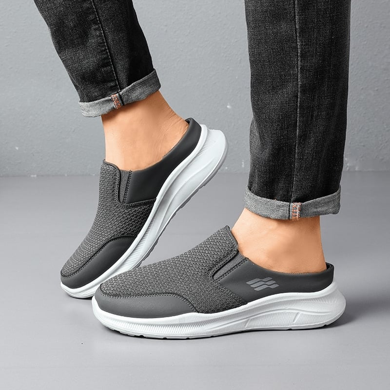 Pantofi de mers din plasă respirabilă, slip-on pentru persoane de vârstă mijlocie și vârstnici, talpă ușoară și moale, antiderapante