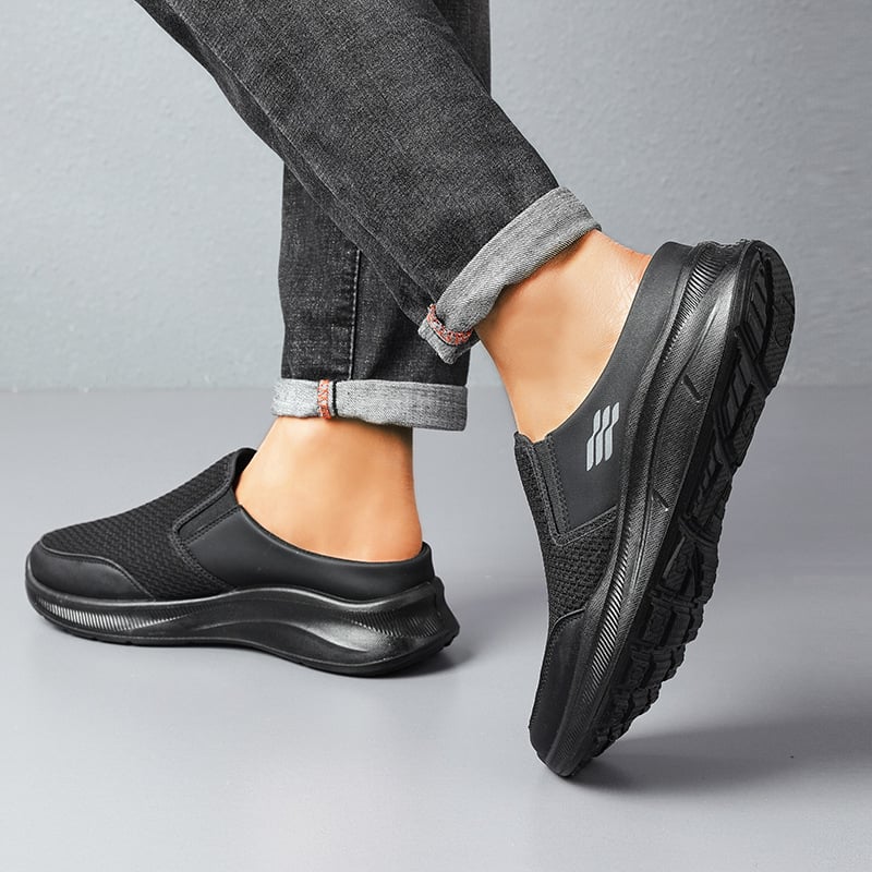 Pantofi de mers din plasă respirabilă, slip-on pentru persoane de vârstă mijlocie și vârstnici, talpă ușoară și moale, antiderapante