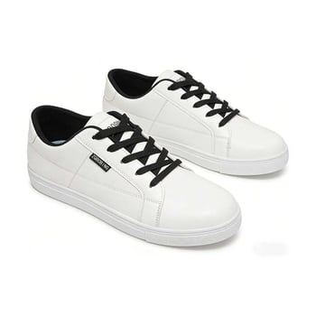 Légáteresztő, klasszikus férfi sneakers - alacsony profil, mindennapi vászoncipők, fehér vagy fekete.