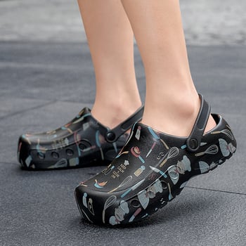 Pantofi de bucătărie impermeabili pentru bărbați, vârf închis, talpă EVA antiderapantă, XL, sandale casual de vară