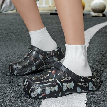 Pantofi de bucătărie impermeabili pentru bărbați, vârf închis, talpă EVA antiderapantă, XL, sandale casual de vară