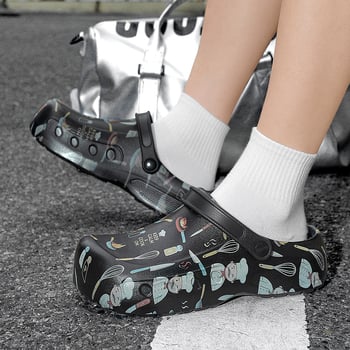 Pantofi de bucătărie impermeabili pentru bărbați, vârf închis, talpă EVA antiderapantă, XL, sandale casual de vară