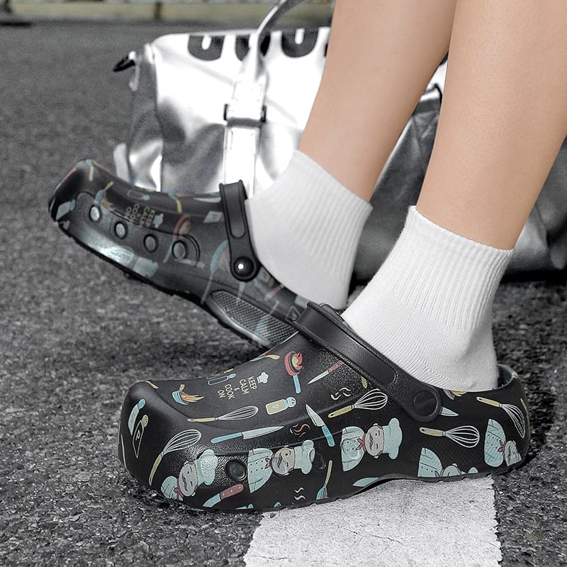 Pantofi de bucătărie impermeabili pentru bărbați, vârf închis, talpă EVA antiderapantă, XL, sandale casual de vară