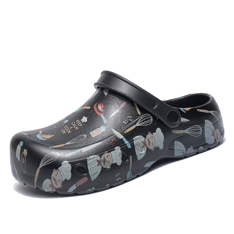 Pantofi de bucătărie impermeabili pentru bărbați, vârf închis, talpă EVA antiderapantă, XL, sandale casual de vară
