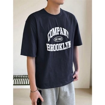 Férfiaknak szóló 100% pamut póló, csíkos mintával, retro streetwear stílus, lélegző, minden évszakban viselhető