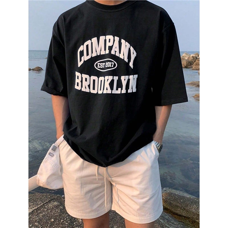 Férfiaknak szóló 100% pamut póló, csíkos mintával, retro streetwear stílus, lélegző, minden évszakban viselhető