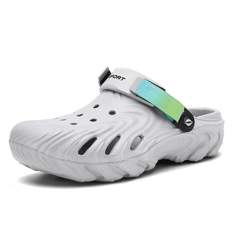 Sandale de plajă pentru bărbați, cu vârf închis, perforate, ușoare și respirabile, slip-on