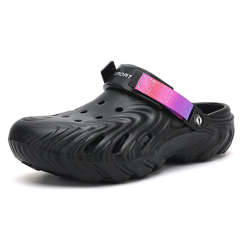 Sandale de plajă pentru bărbați, cu vârf închis, perforate, ușoare și respirabile, slip-on