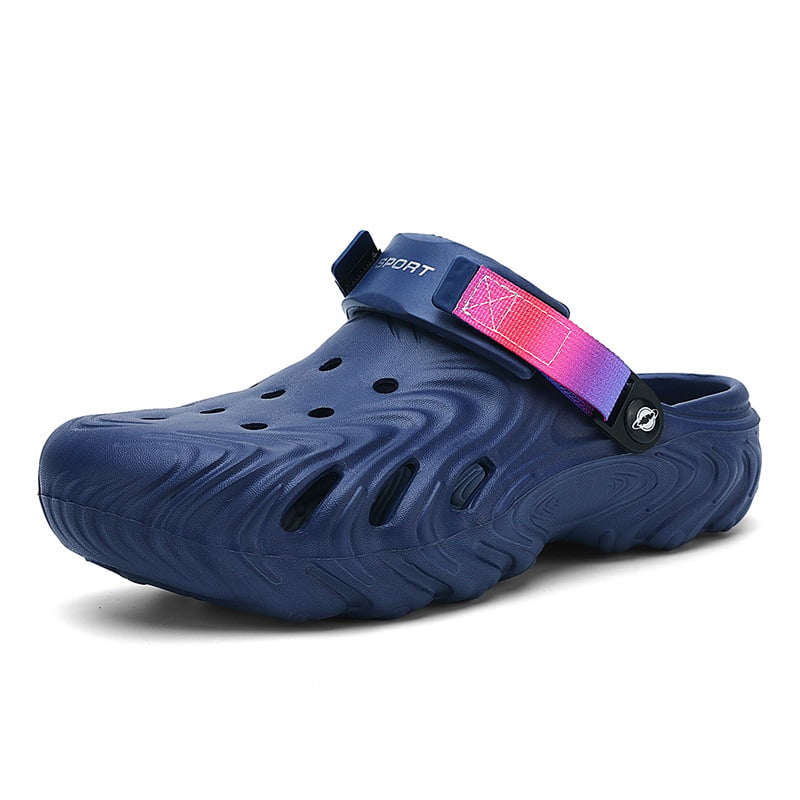 Sandale de plajă pentru bărbați, cu vârf închis, perforate, ușoare și respirabile, slip-on