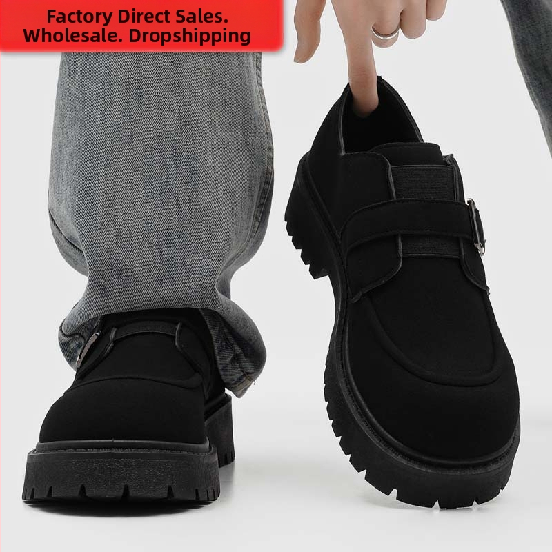 Pánske semišové derby loafers topánky, protišmyková gumová podrážka, britský štýl, pohodlné bežné topánky
