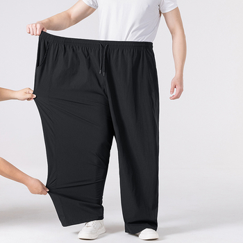 9XL екстра-големи ежедневни панталони за мъже, памучно‑смесени, прав крак, за всички сезони