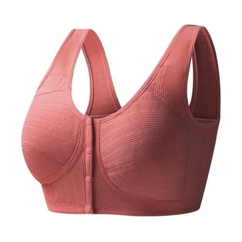 Sutien din bumbac 100% cu închidere frontală, stil vestă pentru femei, fără sârmă, din bumbac subțire, mărime mare pentru femei de vârsta mijlocie și în vârstă