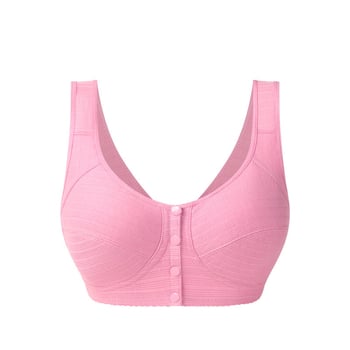 Sutien din bumbac 100% cu închidere frontală, stil vestă pentru femei, fără sârmă, din bumbac subțire, mărime mare pentru femei de vârsta mijlocie și în vârstă