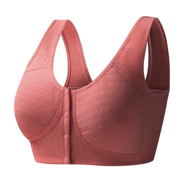 Sutien din bumbac 100% cu închidere frontală, stil vestă pentru femei, fără sârmă, din bumbac subțire, mărime mare pentru femei de vârsta mijlocie și în vârstă