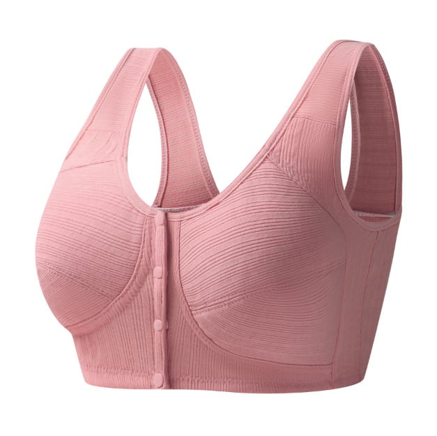 Sutien din bumbac 100% cu închidere frontală, stil vestă pentru femei, fără sârmă, din bumbac subțire, mărime mare pentru femei de vârsta mijlocie și în vârstă