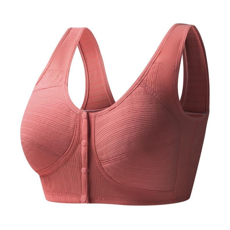 Sutien din bumbac 100% cu închidere frontală, stil vestă pentru femei, fără sârmă, din bumbac subțire, mărime mare pentru femei de vârsta mijlocie și în vârstă