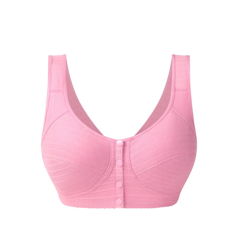 Sutien din bumbac 100% cu închidere frontală, stil vestă pentru femei, fără sârmă, din bumbac subțire, mărime mare pentru femei de vârsta mijlocie și în vârstă