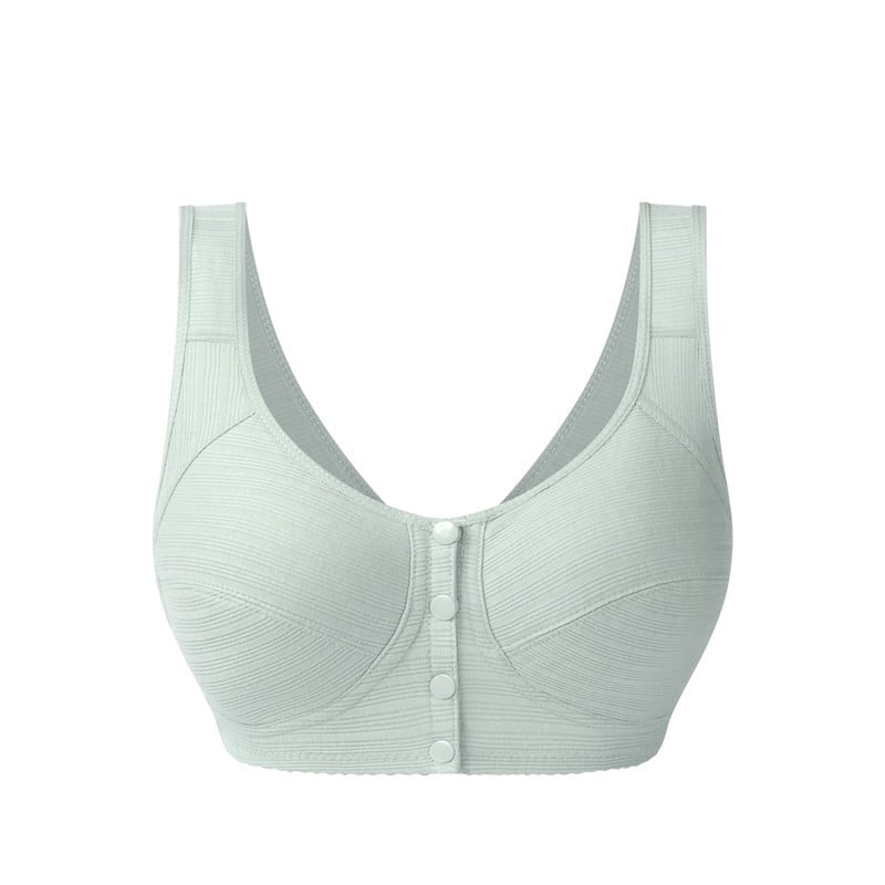Sutien din bumbac 100% cu închidere frontală, stil vestă pentru femei, fără sârmă, din bumbac subțire, mărime mare pentru femei de vârsta mijlocie și în vârstă