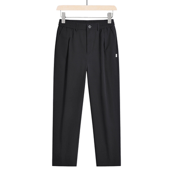 Pantaloni casual pentru bărbați în stil Hong Kong, croi drept, lungime cropped, uscare rapidă, respirabili, pantaloni de costum, mărime mare